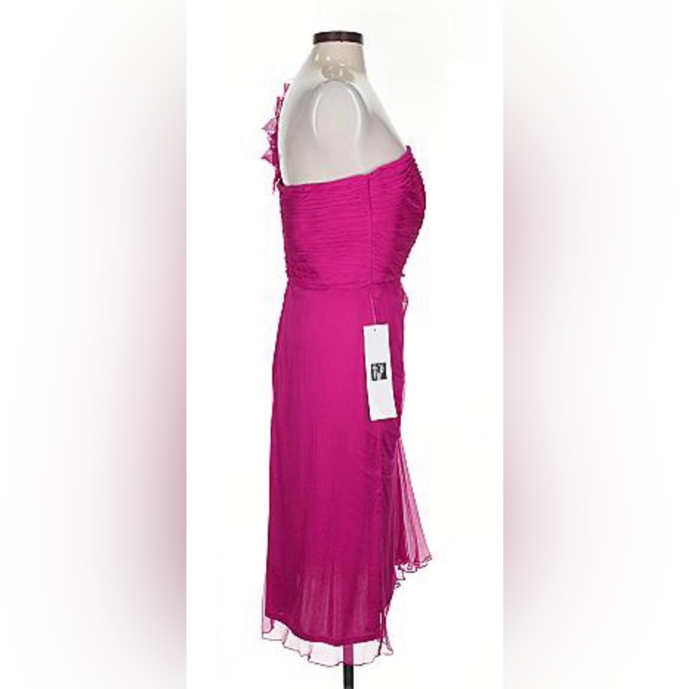One-Shoulder Tadashi Collection Saks Fifth Avenue Pink Dress Cocktail Sz 12 NWT - Picture 5 of 15